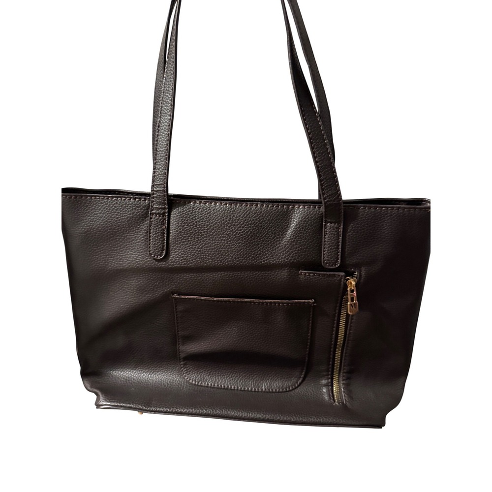 Montana West Brown Faux Leather Tote Bag Tassel Zipper Pocket